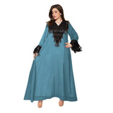 spring dresses for women 2023 Ethnic Dubai Long Dress Vestios Saudi Arabia Tassel Sequins Full Sleeves Elegant Robe Abaya Satin Gowns
