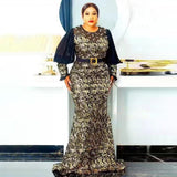 Aovica  Plus Size Evening Dresses For Women 2023 Luxury Sequin Prom Gown African Ankara Wedding Party Long Dress Kaftan Robe Marocain