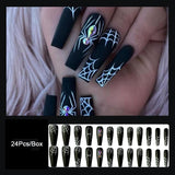 Aovica  Christmas Stiletto Fake Nail Tips With Design Screaming Grimace False Nails French Pointed Cosplay Party Nails Set Press On Nail