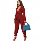 Two Pieces Women Blazer Suit Solid Color Fashion Casual Suits Female Blazer Sets Office Ladies Coat And Pant Suits 2023 Spring