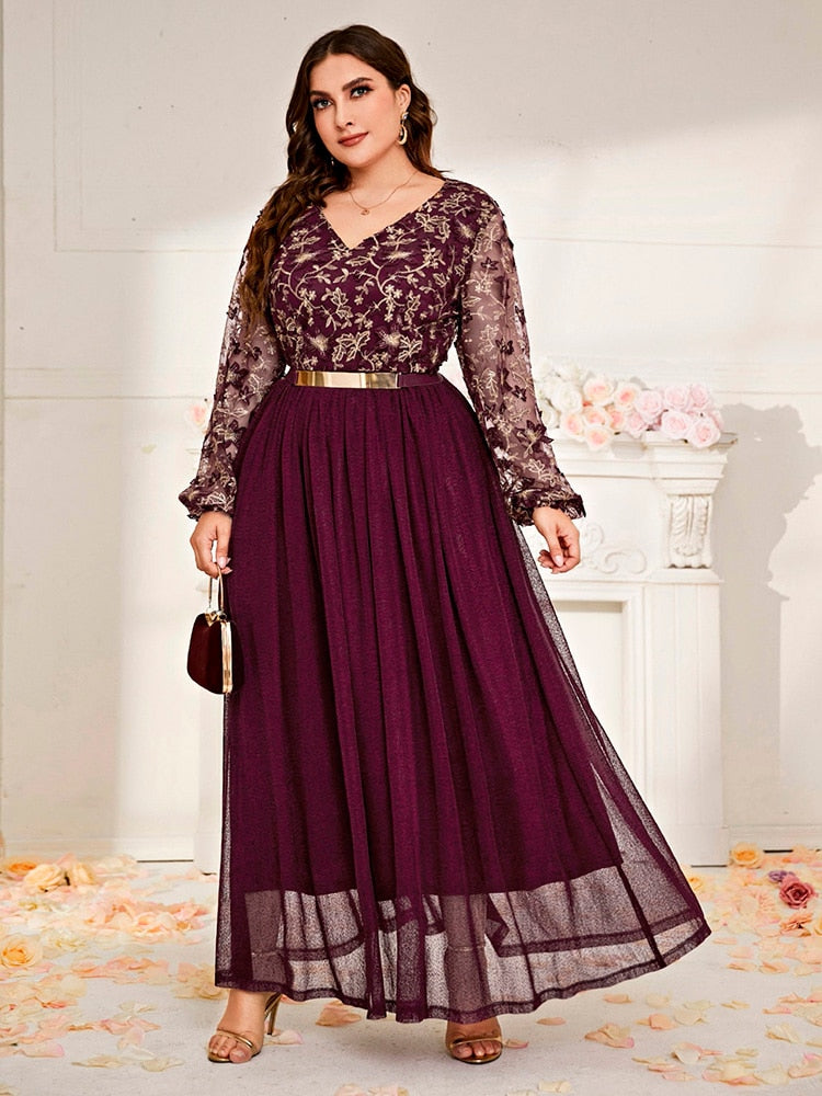 Aovica  2022 Spring Plus Size Women Maxi Dresses Large Luxury Designer Chic Elegant Oversized Long Muslim Evening Party Clothing