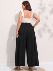 Aovica Plus Size Women's Pants Wide Leg Pants Large Size Loose Trousers Black Baggy Pants High Waist