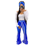 Aovica 3 Piece Sets Women Outfit  Bodycon Matching Set Crop Top Flared Pants Scarf Joggers Tracksuit Fall Clothes Wholesale Dropshpping