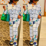 Aovica 2 Piece Set Africa Clothes 2023 African Dashiki New Dashiki Fashion Suit Top And Trousers Super Elastic Party Plus Size For Lady