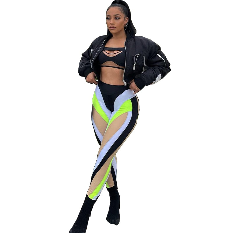 Aovica 2023 Print Hipster Leggings Women Medium Waist Active Workout Skinny Slim Outfit Streetwear Sporty Female Trousers Hot