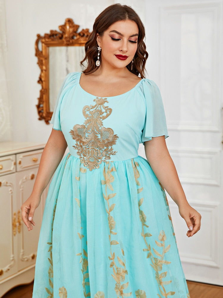 Aovica  2023 Women Elegant Plus Size Large Maxi Dresses Summer Oversized Ethnic Muslim Long Evening Party Prom Festival Clothing