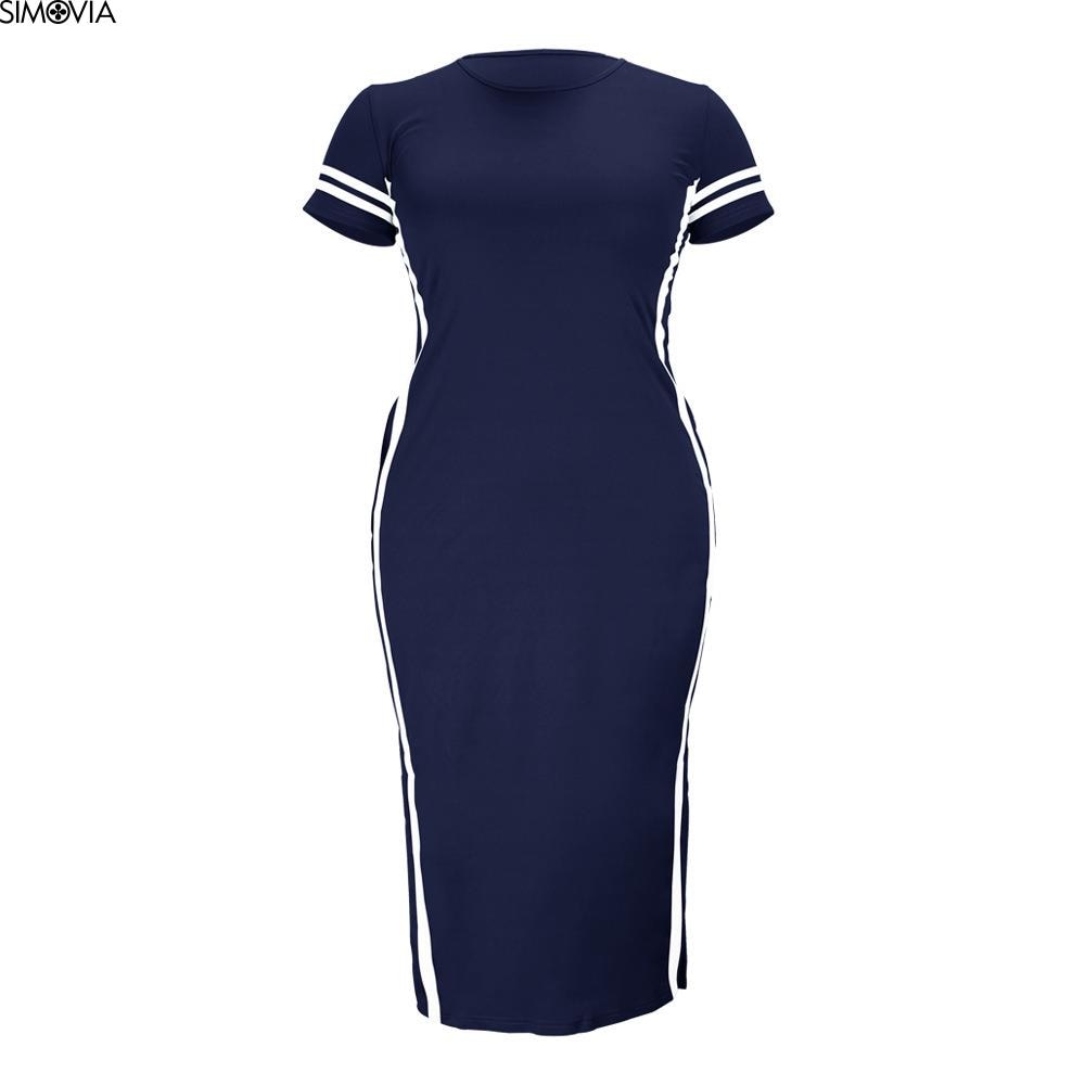 Aovica 5XL 4XL 3XL Plus Size Clothes Women Summer Casual Party T-shirt Dress 2022 New Elegant Short Sleeve Evening Bodycon Long Dress