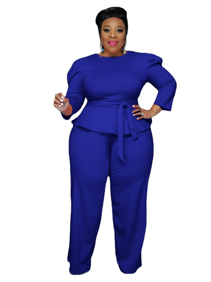 Aovica Plus Fashion XL-5XL 2022 Fall Plus Size Set Women Clothing Casual Ladies Top And Pants Suits Female Two Pieces Outfits Wholesale dropshopping