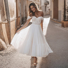 Aovicam Gowns White Tulle Sleeves Luxury Evening Dresses Club 2023 Birthday Elegant for Women Party Celebrity-Inspired Dress