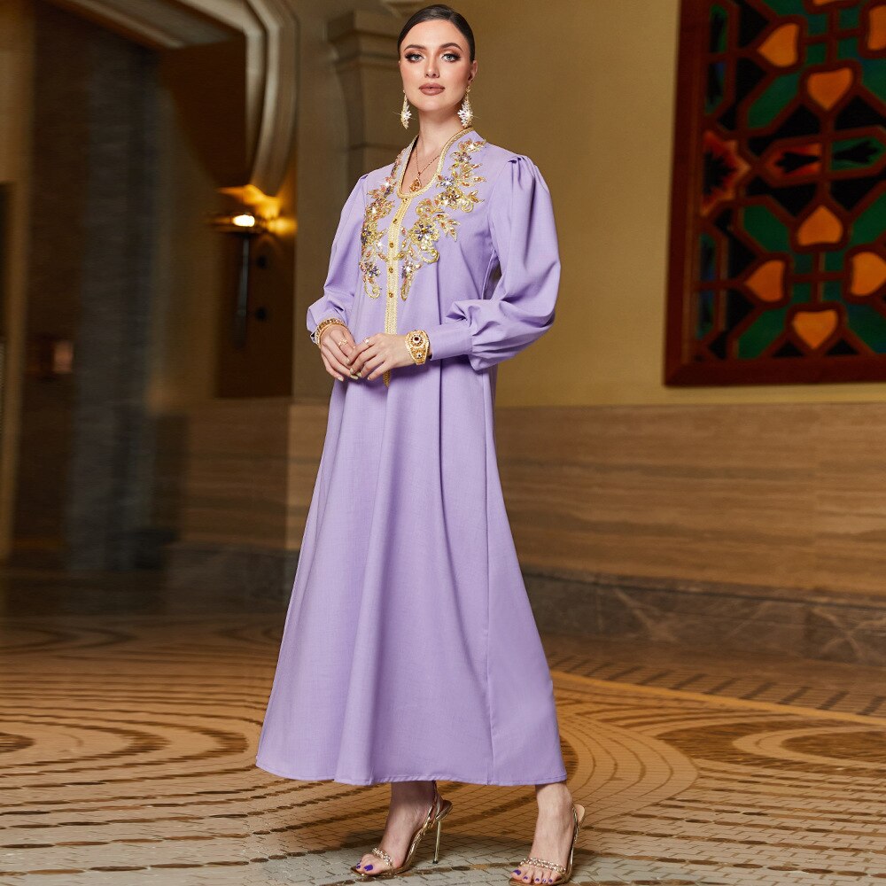 Aovica Plus Fashion  Dubai Turkey Muslim Fashion Hijab Dress Kaftan Islam Clothing African Maxi Dresses For Women Vestido Robe Musulman De Mode