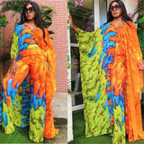 Two Piece Set Summer African Clothes For Women Dashiki 2022 Fashion Long Dress Sets Pants Suits Outfits Party Dresses Plus Size
