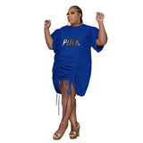 Aovica Plus Fashion XL-5XL Midi Dresses for Women Clothing Summer 2023 Plus Size Fashion Printing Short Sleeve Pleated Loose Casual Sexy Dress