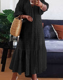 Aovica 2023 Women Shirt Dress  V Neck Button Half Sleeve Long Dresses Bohemian Vestidos Plus Size 5XL Elegant Robes