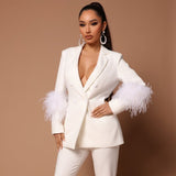 2023 Spring Autumn Two Piece Sets Korean Fashion Blazer Suits Women Crop Coat And Pant Suit Long Sleeve Ensemble 2 Pieces Outfit
