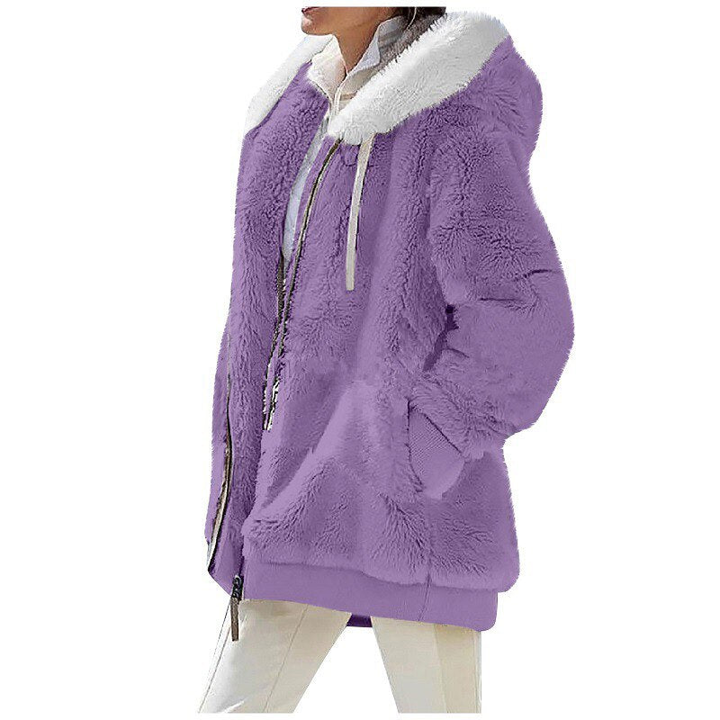 Aovica Early Autumn New Warm Hoodies Blanket Long Sleeves Big Size Women /Men Cardigan Fleece Loose Blanket Plus Sweatshirt Female zip hoodie