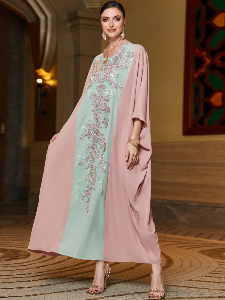 Aovica Plus Fashion Ramadan Eid Dubai Kaftans Muslim Jalabiya For Women Long Dress Robe Femme Musulmane Islamic Clothing Turkey Dresses