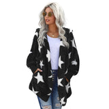 Aovica Early Autumn New  Soft Sweater Coat Women Winter Hooded Long-sleeved Warm Plush Cardigan Casual Loose Woolen Retro Clothes