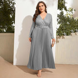 Women Luxury Chic And Elegant Plus Size Maxi Dresses 2023 Turkish Spring  Large Long Sleeve Evening Party Clothing