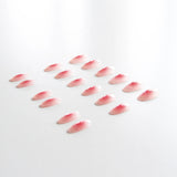 Aovica- French Heart False Nail Art Wearable Press On Fake Nails Tips 24pcs/box With Wearing Tools As Gift