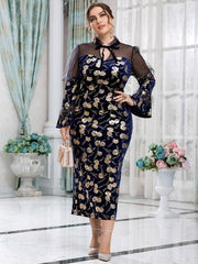 Aovica  Women Plus Size Large Maxi Dresses 2022 Spring Luxury Chic Elegant Long Sleeve Evening Party Festival Oversized Clothing