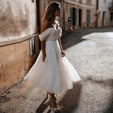 Aovicam Gowns White Tulle Sleeves Luxury Evening Dresses Club 2023 Birthday Elegant for Women Party Celebrity-Inspired Dress