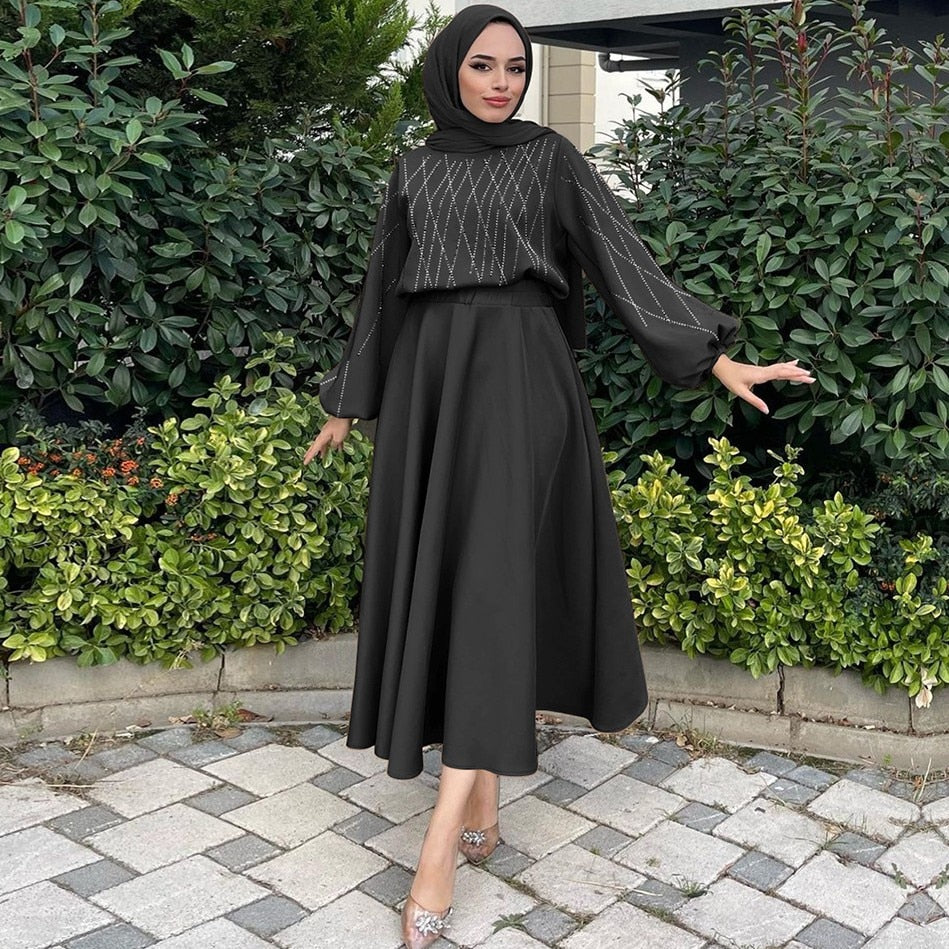 Aovica Plus Fashion Lady Pullover With Skirts Outfits Office New Spring Long Sleeve Top Suit Elegant Women Solid Color Dress Suit