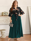 Aovica  2022 Spring Women's Casual Elegant Plus Size Dresses Large Maxi Long Floral Shirt Green Oversized Party Evening Clothing