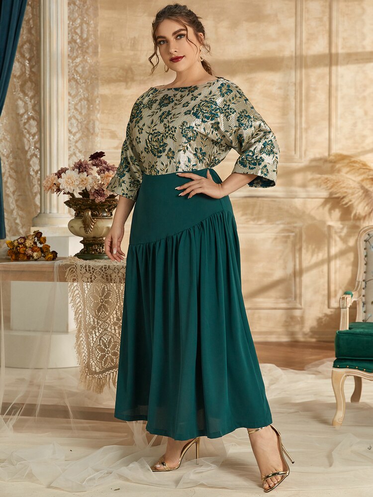 Women's Plus Size Oversized Maxi Dresses 2023 Fashion Elegant A Line Party Large Long Evening Muslim Festival Clothing