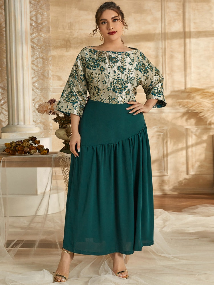 Women's Plus Size Oversized Maxi Dresses 2023 Fashion Elegant A Line Party Large Long Evening Muslim Festival Clothing