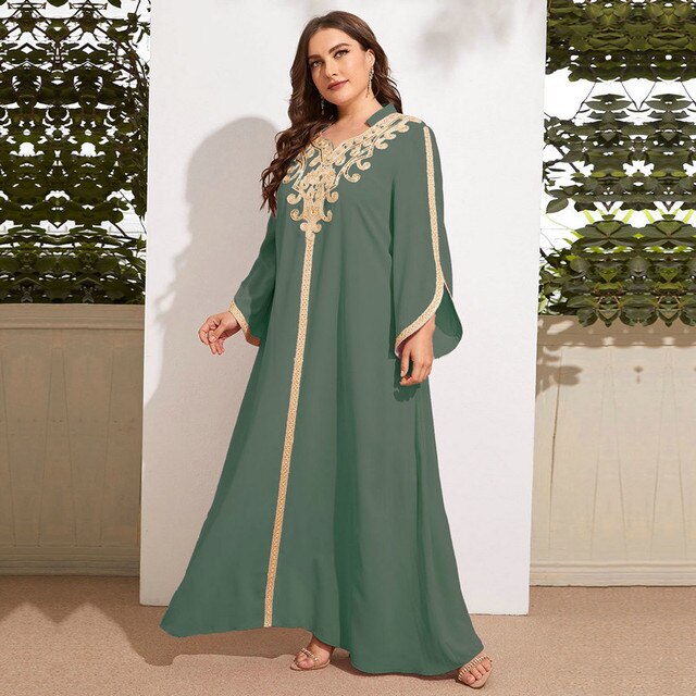 Aovica  Women Elegant Plus Size Large Maxi Dresses 2022 Spring Muslim Turkey Abaya Oversized Long Evening Party Festival Clothing