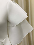 Aovica-Original Loose Half Sleeves Falbala Solid Color Round-Neck Midi Dresses