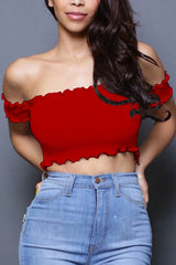 AOVICA-2024 Spring Summer Outfits  Red Fashion Solid Backless Tank Tops Short Tank Tops & Camis