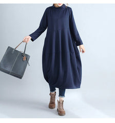 Aovica-Fashion Plus Size Long Sleeve Hoodie Fall Dresses