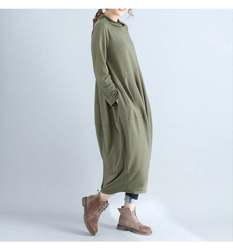 Aovica-Fashion Plus Size Long Sleeve Hoodie Fall Dresses