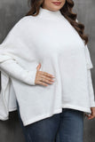 Aovica-African women's clothing White Casual Solid Basic Turtleneck Plus Size Tops